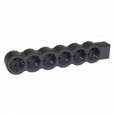 Колодка удлинителя 6 розеток с заземлением черный