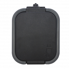 Розетка с заземлением/крышкой IP54 серый/черный Abex