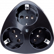 Розетка тройная с заземлением IP20 черный Kopp