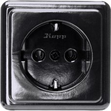 Розетка с заземлением IP20 черный KOPP