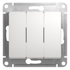 Выключатель 3 клавишный белый Glossa