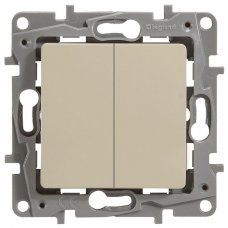 Выключатель 2 клавишный 672302 Etika