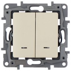 Выключатель 2 клавишный 672304 Etika