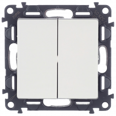 Выключатель 2 клавишный 752405 белый Valena Life 