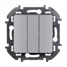Выключатель 3 клавишный 673642 алюминий Inspiria 