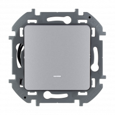 Выключатель с подсветкой 1 клавишный 673612 алюминий Inspiria 