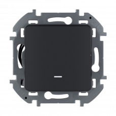 Выключатель с подсветкой 1 клавишный 673613 антрацит Inspiria 