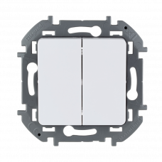 Выключатель 2 клавишный 673620 белый Inspiria 