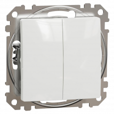 Выключатель проходной 2 клавишный белый Sedna Schneider New
