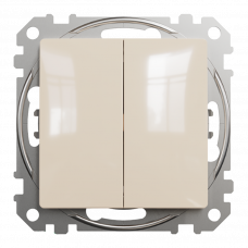 Выключатель 2 клавишный бежевый Sedna Schneider