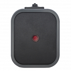 Выключатель с подсветкой 1 клавишный IP54 серый/черный Abex