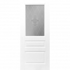Дверное полотно Ретро эмаль белый стекло 700