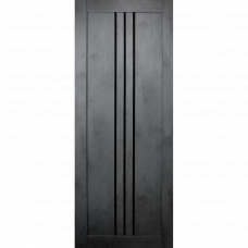 Дверное полотно STILTON бетон графит стекло черное 80х200см