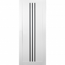 Дверное полотно STILTON белый матовый стекло черное 80х200см