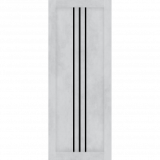 Дверное полотно STILTON бетон светлый стекло черное 80х200см