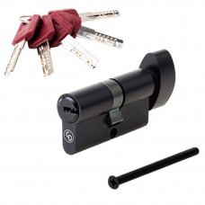 Цилиндровый механизм 90/45x45мм Knob черный Code Deco ZM-90-C-BLM
