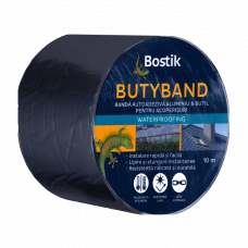 Лента герметизирующая самоклеящаяся 0.8мм 10см 10м BUTYBAND ANTRACIT BOSTIK