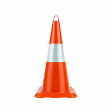 Конус сигнальный с одной светоотражающей полосой 50см