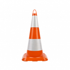 Конус сигнальный с двумя светоотражающими полосами 50см