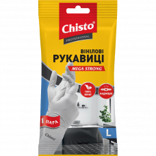 Перчатки виниловые Chisto Mega Strong L