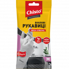 Перчатки виниловые Chisto Mega Strong M
