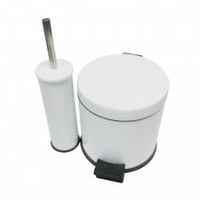 Ведро для мусора + Ершик для унитаза белый