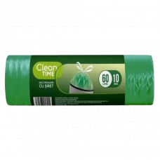 Пакеты для мусора с шнурком 60л/10шт Clean Time