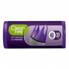 Пакеты для мусора с ручками 40л/30шт. Clean Time