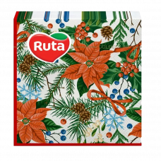 Салфетки бумажные Ruta Новый Год Цветы 33x33см 20шт.