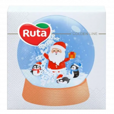 Салфетки бумажные Ruta Новый Год Снежный шар 33x33см 20шт.