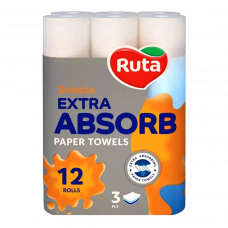 Полотенца бумажные Ruta трехслойные 12рулонов