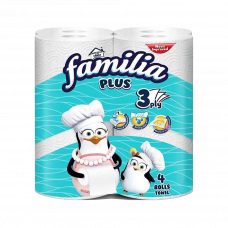 Полотенца бумажные Familia трехслойные 4рулона