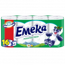 Туалетная бумага Emeka Mount Fresh трехслойная 16 рулонов 
