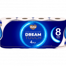 Туалетная бумага Ruta Dream touch четырехслойная 8 рулонов