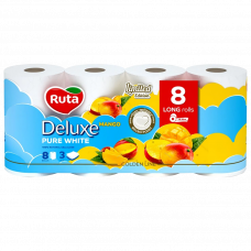 Туалетная бумага Ruta Deluxe Mango трехслойная 8 рулонов