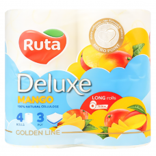Туалетная бумага Ruta Deluxe Mango трехслойная 4 рулона