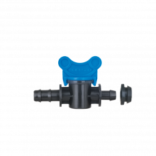 Кран для капельной трубки с коннектором 20х20мм Poelsan