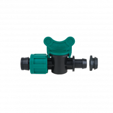 Кран для капельной трубки с коннектором 22х20мм Poelsan