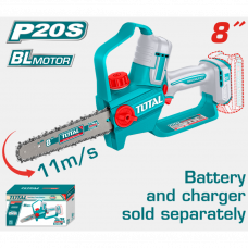 Пила цепная без аккумулятора шина 20см 20.0В Brushless Total TGSLI2088