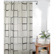 Штора для ванны PEVA с кольцами 180х200см бежевый с орнаментом 