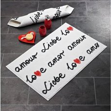Коврик для ванной 60х90см Amour белый хлопок 