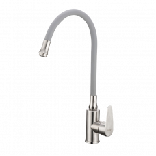 Смеситель для кухонной мойки с гибким изливом F4448 нержавеющая сталь Frap