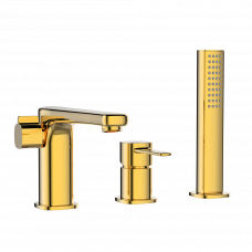 Набор смеситель для ванны/дозатор/лейка Glamour золотистый