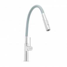 Смеситель для мойки с гибким изливом серый/хром SATBSD290S2F