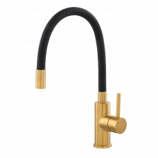 Смеситель для мойки с гибким изливом BFS4BSSG золотистый/черный FITNESS INOX