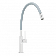 Смеситель для мойки с гибким изливом серый/хром SATBSD290S