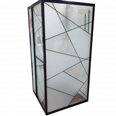 Кабина душевая квадратная 90x90x200см 8мм ДК/CS3410/90B черный