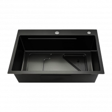 Мойка сатин GS7246-6 черный 72x46см