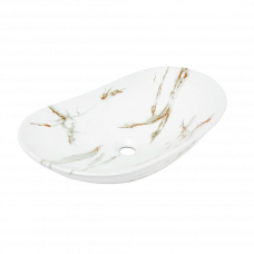 Раковина накладная 615x360мм SATINF61536MR мрамор белый матовый 