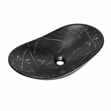 Раковина накладная 615x360мм SATINF61536MRBKM мрамор черный матовый 